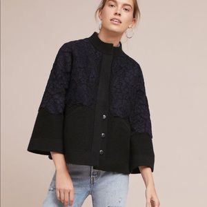 ANTHROPOLOGIE by FIELD FLOWER Laced Bell-Sleeve Sweater Jacket size S